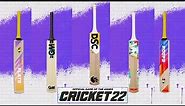 Cricket 22 - All Official Licensed Bats (New & Old) in 4K