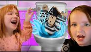DONT FLUSH DAD!! Choose a Slide Challenge with Adley & Niko! playing new pirate island roblox part 2