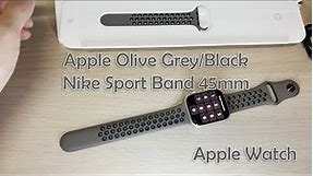 Apple Olive Grey/Black Nike Sport Band for Apple Watch 45mm