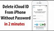 Remove iCloud Apple ID from iPhone without password iOS 10+