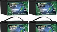 4 Pack 12V 100Ah LiFePO4 Battery Built-in 100A BMS Lithium Battery 5120Wh 12V Lithium Batteries Up to 15000+ Cycles, Replacement Batteries for Trolling Motor,RV, Camping,Solar Home,Golf Cart