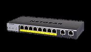 GS110TPP — 8-Port Gigabit PoE  Ethernet Smart Switch with 2 Copper Ports and Cloud Management