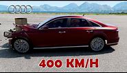 Audi A8 vs pillar 400 km/h - BeamNG Drive