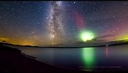 Stunning Milky Way time-lapse photobombed by Aurora Borealis