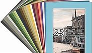 Golden State Art, Acid Free Pack of 25 Mix 5x7 Photo Mats Mattes Matting with White Core Bevel Cut for 4x6 Pictures in Premier
