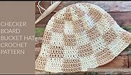 Checkerboard Bucket Hat Crochet Pattern