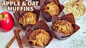 Apple Cinnamon And Oat Muffins | Healthy Apple Muffin Recipe | Quick And Healthy Breakfast Muffins