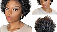 6 Inch Short Lace Front Pixie Cut Wig - 13x1 HD Lace Human Hair Wig for Black Women - 150% Density Natural Color
