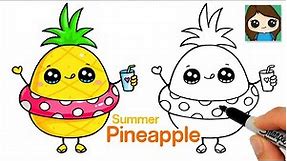 How to Draw a Cute Pineapple 🍍 Summer Art Series #13