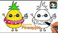 How to Draw a Cute Pineapple 🍍 Summer Art Series #13