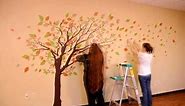 Dali Wall Decals - Tall Tree with Leaves Blowing in the Wind Installation