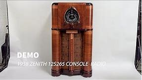 Demo of 1938 Zenith 12S265 Radio + Bluetooth Retrofit