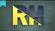 How to Create Professional Logo in canva | Advance "RH" Logo design mockup