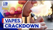 Disposable vapes will be banned at Australian border in 2024 | 9 News Australia