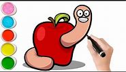 Drawing and Painting Apple for Kids & Toddlers | Simple Art Tips #64