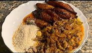Try This Ghanaian homemade Gari and Beans Recipe, Gob3, Yor ke gari, Red Red. Super Delicious!!!
