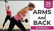 25-Minute BACK + ARMS Workout with Dumbbells (Build BACK Strength At Home)