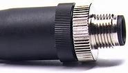 ELECBEE Field Wireable M12 Connectors 4Pin A Code Male Straight Cable Plug PG7 PG9 Unshiled