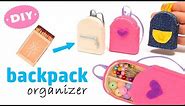 Diy Miniature 🎒 Backpack 🎒 Organizer With Matchbox | Back to school | Art IDEA