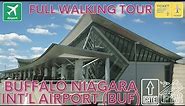 BUFFALO NIAGARA INT'L AIRPORT (BUF) FULL WALKING TOUR, DEPARTURES, ARRIVALS, GATES, TRANSPORTATIONS.