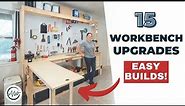 15 Easy Workbench Improvements | Upgrading The Garage Workbench | Adding Storage