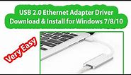 USB USB 2.0 Ethernet Adapter Driver Install Windows 7/8/10 - USB Lan Card Setup