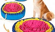 Vivifying Snuffle Mat for Dogs, Interactive Dog Enrichment Toys for Boredom and Mental Stimulation, Adjustable Sniff Mat for Slow Eating and Keep Busy (Rose Red Yellow)