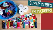🔷 🔶 HOW USE UP SCRAP FABRIC - SCRAP STRIP QUILT TUTORIAL with CRUMBS & adding machine tape