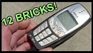 12 NOKIA Brick Mobile Phones - Indestruction Compilation?