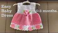 How to crochet a Baby dress 0-3 months🌺🌹easy Baby Dress 🌸🌻🪷