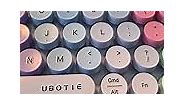 UBOTIE Colorful Bluetooth 100Keys Keyboards, Wireless Compact Rainbow Gradual Colors Retro Typewriter Flexible Keyboard for Tablet, Cellphones, PC