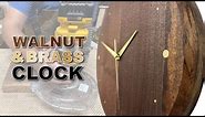 Beautiful Walnut & Brass Clock