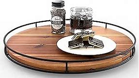 16" Acacia Lazy Susan Turntable for Table - Extra Large Wood Lazy Susans Organizer for Countertop - Wooden Charcuterie Boards Cheese Board - Kitchen Turntable Storage (Acacia, 16 Inch)
