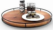 TIDITA 16" Acacia Lazy Susan Turntable for Table - Extra Large Wood Lazy Susans Organizer for Countertop - Wooden Charcuterie Boards Cheese Board - Kitchen Turntable Storage (Acacia, 16 Inch)