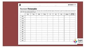 Revision Timetable Template