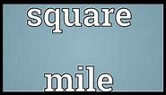 Square mile Meaning