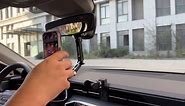 Rear View Mirror Phone Holder, Aluminum Alloy Mount Multi-Angle Adjustment,Rotatable Retractable Universal Cell Phone Car Mount for iPhone and Android Phones