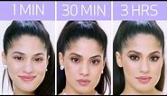 Getting Ariana Grande's Look in 1 Minute, 30 Minutes, and 3 Hours | Beauty Over Time | Allure