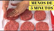 Hamburguesas de carne en MENOS DE 5 MINUTOS. Mira qué jugosas!