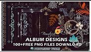 Album designing elements ,gap fillers 100 vector borders shapes corners design-wedding free download