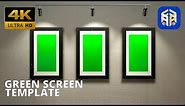 Free 4K Green Screen Art gallery with picture mock-up screen frame No Copyright