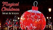 Magical Christmas Scenes & Music Ambience w/ Christmas Lights & Snow Falling