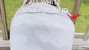 All white #sprayground backpack 🎒