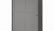 HAUGA wardrobe with sliding doors, gray, 461/2x215/8x783/8" - IKEA