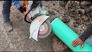 How to install under ground roof drain runoff using SDR 35 pipe.