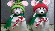 DIY~Adorable Christmas Mouse Made From D.T. Sock! EASY NO-SEW!
