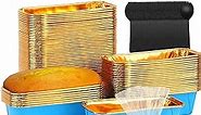 Free-Air 1 LB Disposable Bread Loaf Pans 50 Pack, Mini Loaf Baking Cups Small Cake Tins Liners,Individual Homemade Bread Loaf Containers With 50 Bags For Baked Goods Packaging -Blue