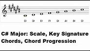 The Key of C# Major - C Sharp Major Scale, Key Signature, Piano Chords and Common Chord Progressions