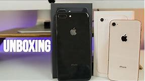 iPhone 8 & 8 Plus Unboxing - Gold & Space Gray!