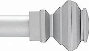 36-66 in. Adjustable Square End Curtain Rod, 1 in. Diameter, Pewter